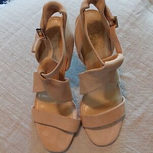 Vince Camuto Tan Heeled Sandals Strappy Design